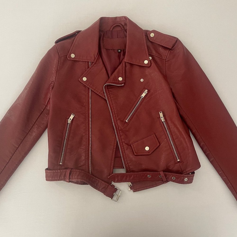 Vintage Biker Women's Vegan Leather Jacket
